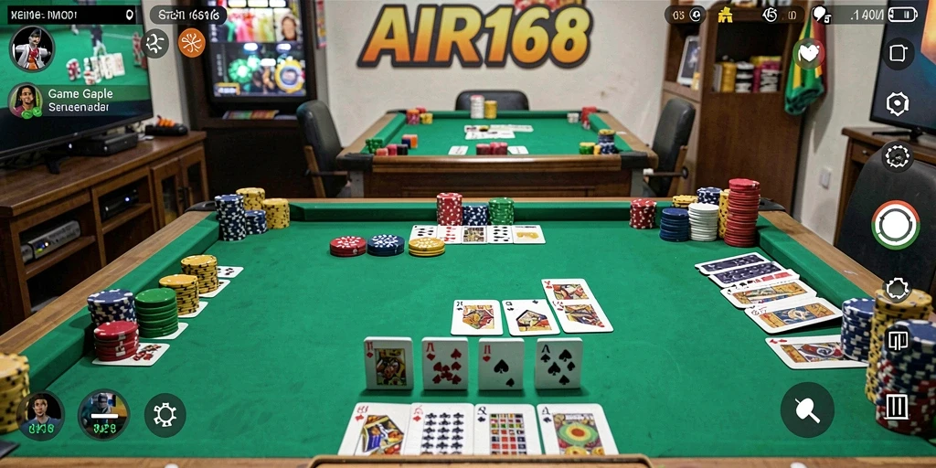 Screenshot AIR168 menampilkan pemain yang sedang menikmati permainan Gaple.