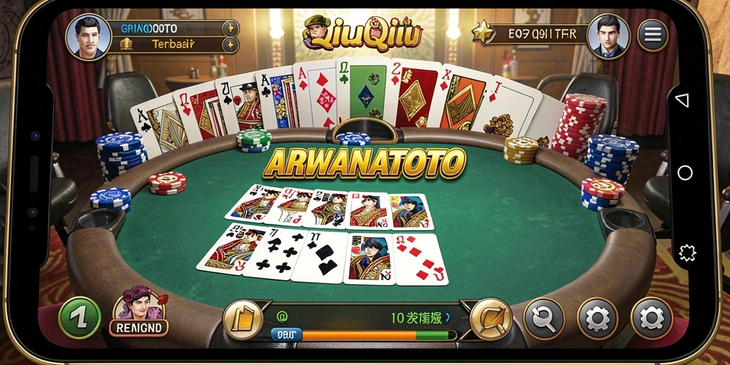 Screenshot gameplay QiuQiu ARWANATOTO yang seru dan menegangkan.