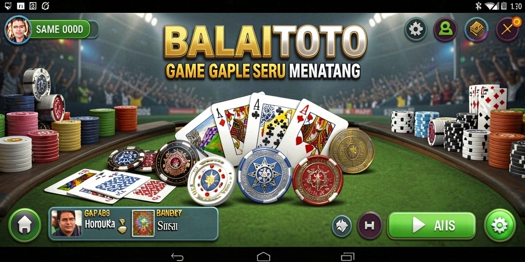 Tampilan gameplay BALAITOTO yang seru dan interaktif saat bermain Gaple.