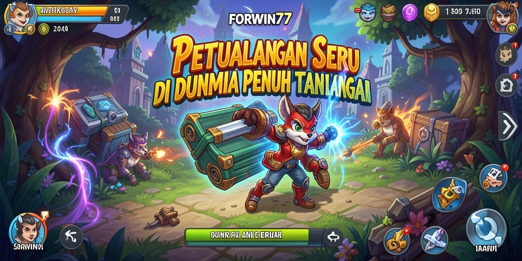 Tampilan gameplay seru di FORWIN77 dengan tantangan yang menantang.