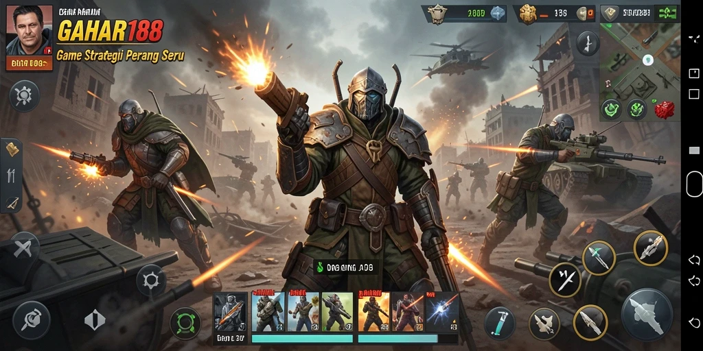 Tampilan gameplay <strong>GAHAR188</strong> menampilkan pertempuran strategis yang memukau.