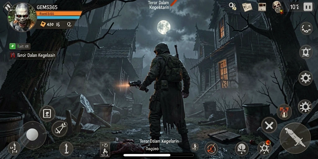 Gameplay GEMS365 menampilkan suasana horror yang mencekam dan grafis menakjubkan.