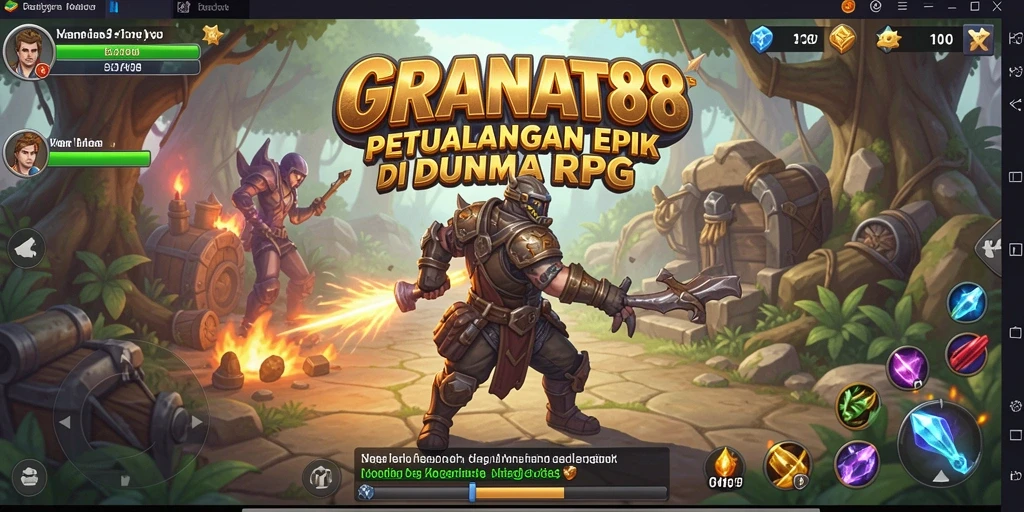 Screenshot gameplay <strong>GRANAT88</strong> yang menunjukkan aksi pertarungan seru.