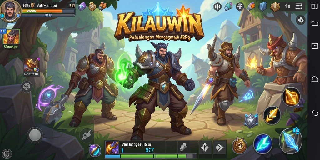 Gambaran gameplay seru dalam KILAUWIN, penuh aksi dan petualangan ARPG.