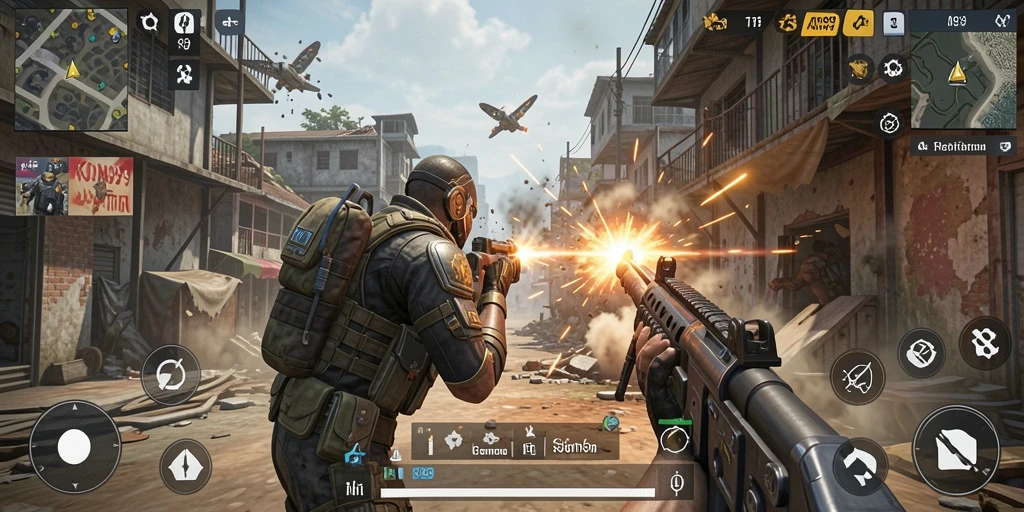Tampilan gameplay seru KOIN99 dengan aksi tembak-menembak yang intens.