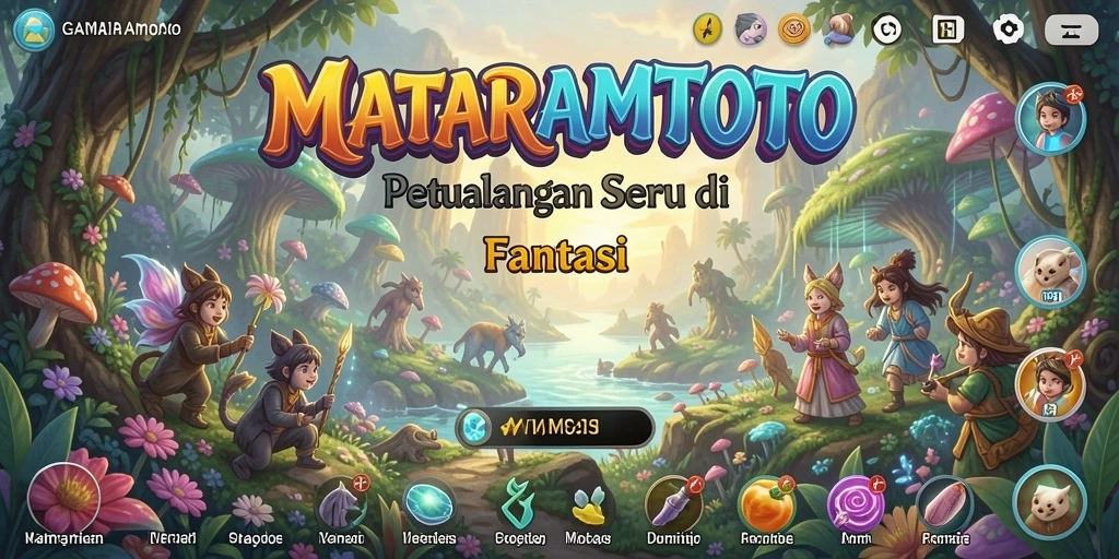 Screenshot gameplay MATARAMTOTO menampilkan aksi seru di dunia fantastis.