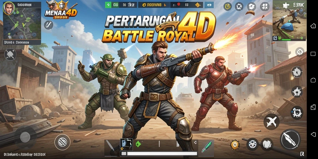 Tampilan aksi mendebarkan dalam gameplay Battle Royale.