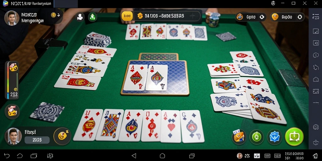 Screenshot gameplay <strong>NOX123</strong> yang seru menghadirkan suasana Gaple yang menyenangkan.