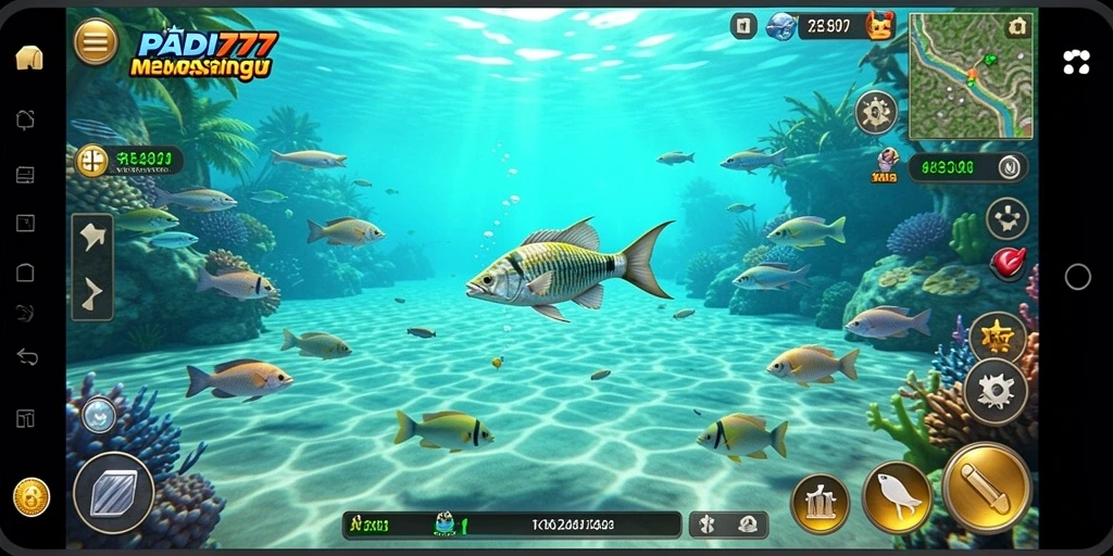 Tampilan gameplay PADI777 yang menarik dengan aksi memancing yang seru.