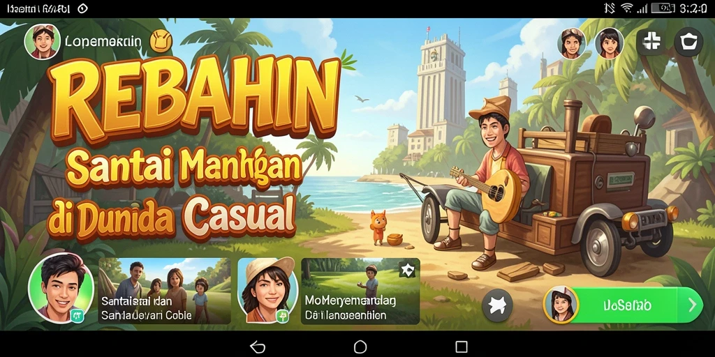 Tampilan menarik dari gameplay REBAHIN yang seru dan menyenangkan.