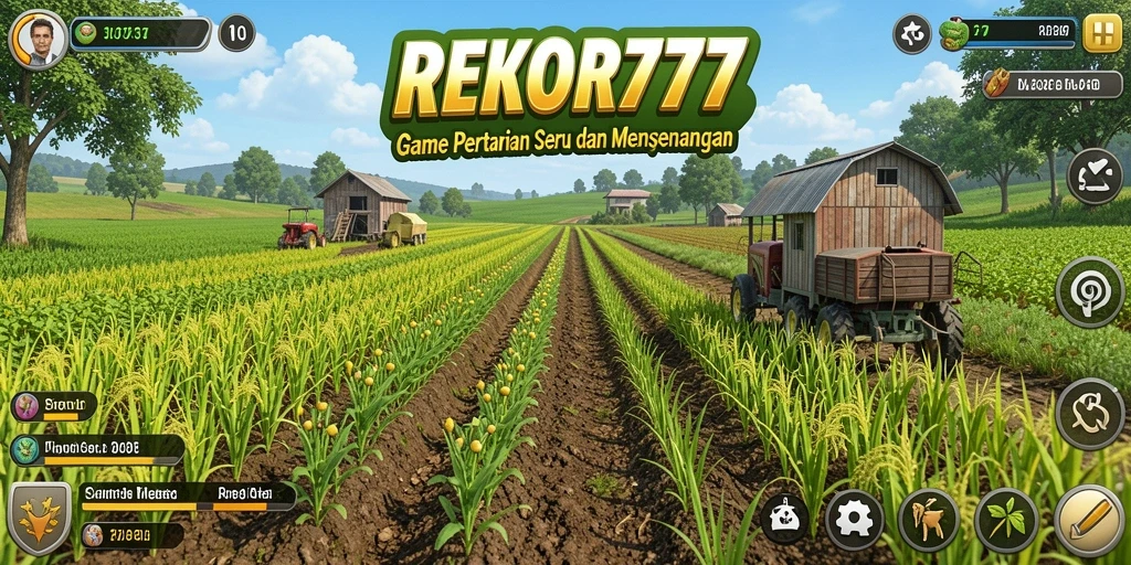 Screenshot gameplay REKOR777 yang menunjukkan aktivitas bertani yang menyenangkan.