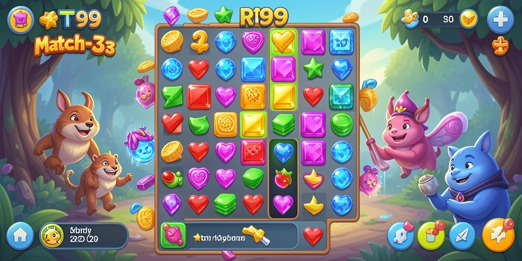 Screenshot menampilkan gameplay seru RT99 dengan grafis cerah.