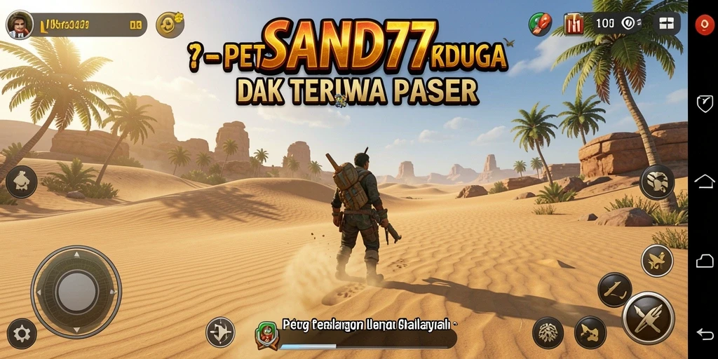 Gambar dari gameplay SAND77 yang menampilkan petualangan di dunia pasir.