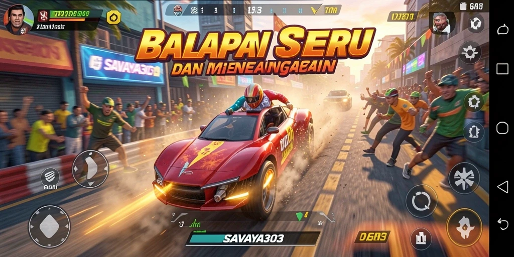 Tampilan gameplay SAVAYA303 yang penuh aksi dan kecepatan.