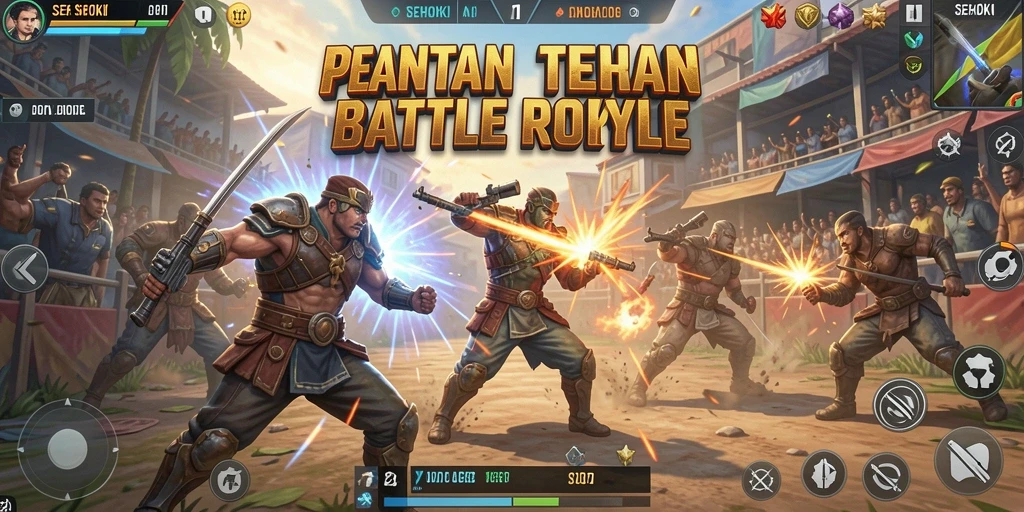 Tangkapan layar SEHOKI menampilkan aksi intens di battlefield Battle Royale.