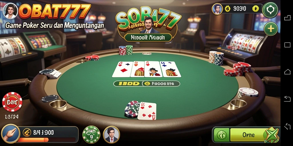 Tampilan gameplay poker yang seru dan interaktif di SOBAT777.