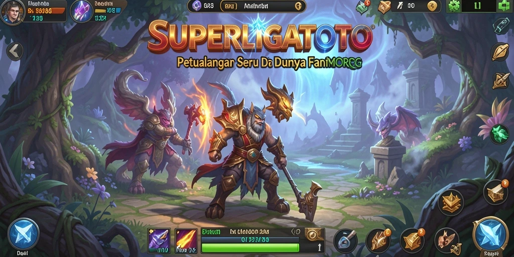 Screenshot game SUPERLIGATOTO menampilkan pertempuran epik dalam dunia MMORPG.