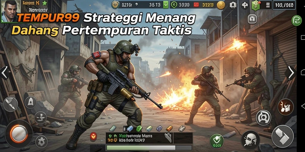 Screenshot TEMPUR99 menampilkan gameplay strategis yang intens.