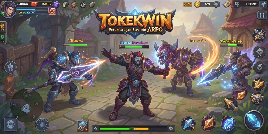 Screenshot gameplay TOKEKWIN menampilkan aksi pertempuran seru.