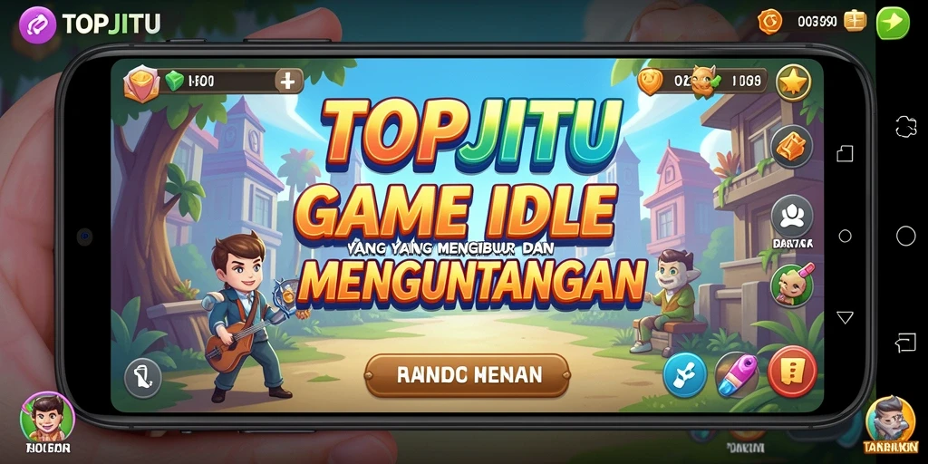 Tangkapan layar menunjukkan aksi menarik dari gameplay Idle TOPJITU.