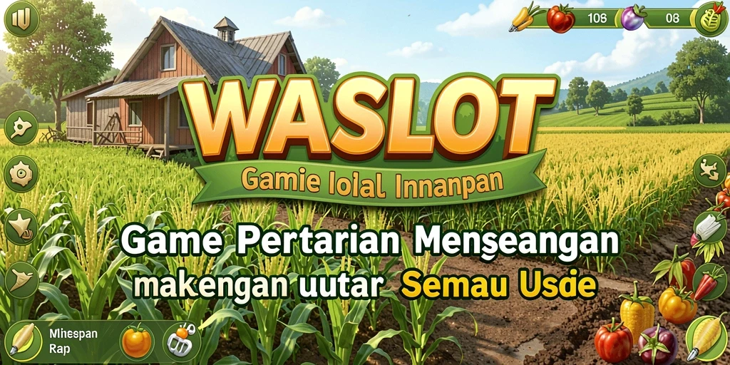 Tangkapan layar gameplay <strong>WASLOT</strong> menampilkan dunia pertanian yang indah dan menyenangkan.
