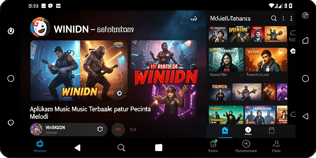 Tampilan gameplay <strong>WINIDN</strong> yang interaktif saat memilih lagu.